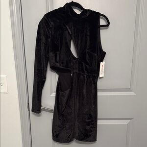 Black Cutout Velvet Dress